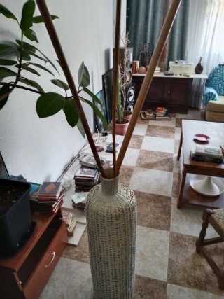 Jarrón Decorativo Mimbre Blanco