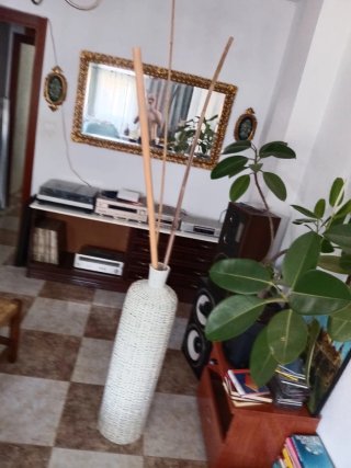 Jarrón Decorativo Mimbre Blanco