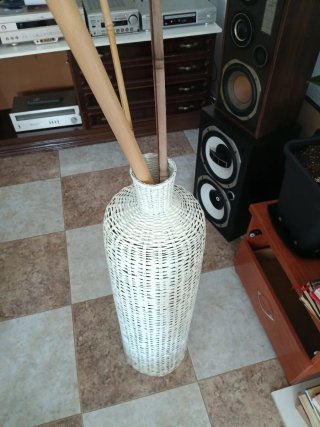 Jarrón Decorativo Mimbre Blanco