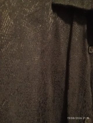 Camisa H&M Oversize Texturizada Negra