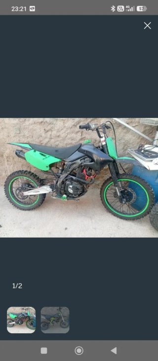 Moto Enduro/Motocross Negra y Verde