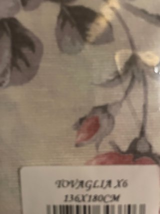 Tovaglia floreale beige e rosa 136x180cm