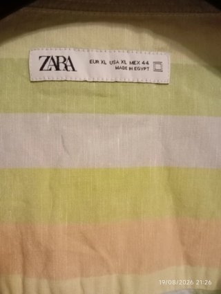 Camisa Zara Rayas Multicolor Lino Algodón Lyocell