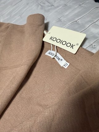 Cárdigan largo de punto KOOKAI camel talla única