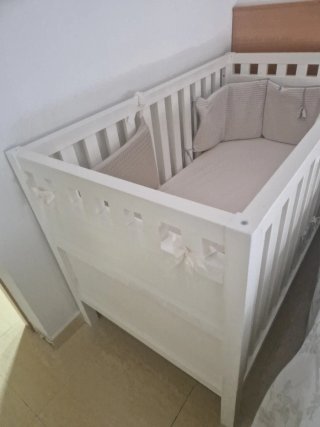 Cuna de madera blanca 140x70