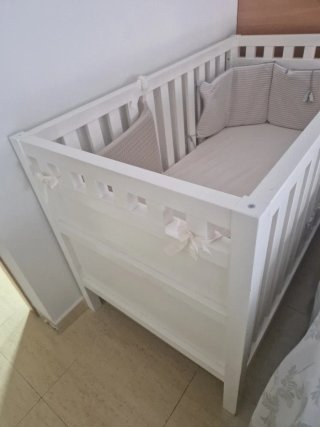 Cuna de madera blanca 140x70