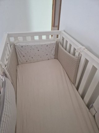 Cuna de madera blanca 140x70