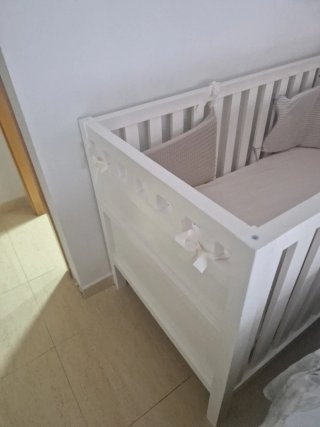 Cuna de madera blanca 140x70