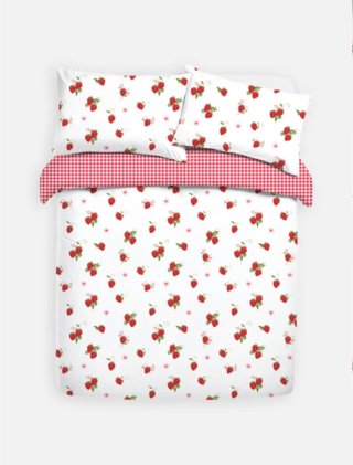 Edredón Fresas y Sábana Bajera Primark
