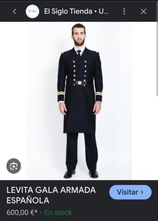 Levita Militar Armada Española Capitán Navío