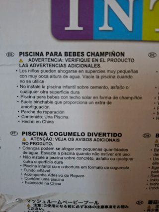 Piscina hinchable Intex champiñón para bebés.