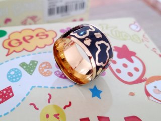 Anillo Acero Inoxidable Talla 18 Negro Dorado