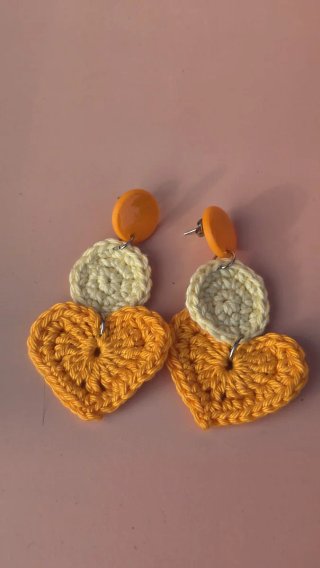 Pendientes Crochet Corazón y Círculo