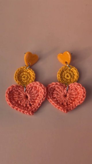 Pendientes Crochet Corazón y Círculo
