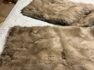 Bufanda/Estola Piel Auténtica Beige/Marrón