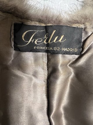 Bufanda/Estola Piel Auténtica Beige/Marrón
