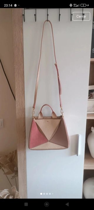Bolso Piel Purificación García Beige/Rosa