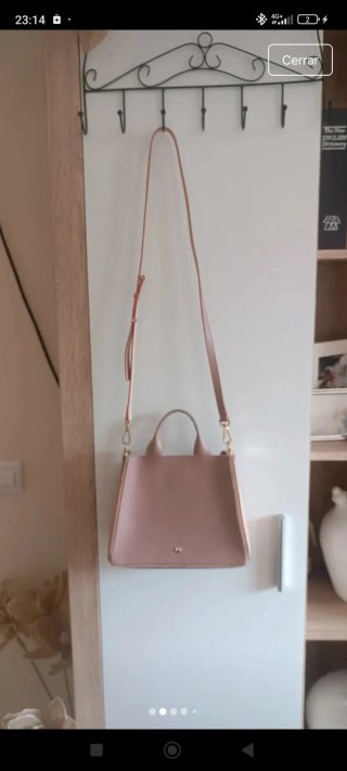 Bolso Piel Purificación García Beige/Rosa