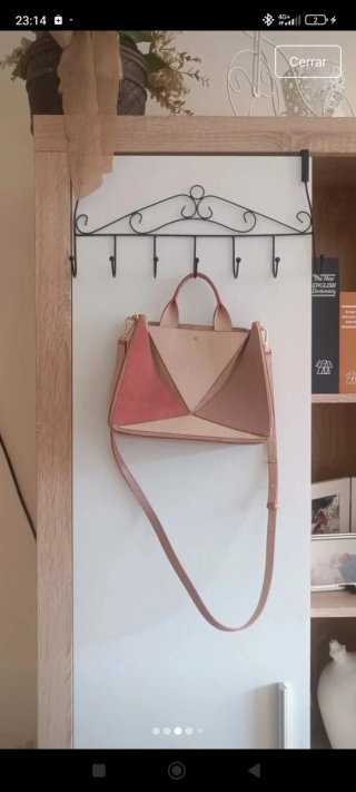 Bolso Piel Purificación García Beige/Rosa