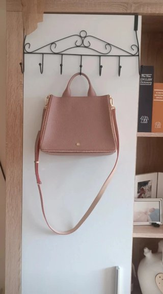 Bolso Piel Purificación García Beige/Rosa
