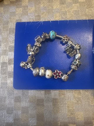 Pulsera Pandora Plata y Turquesa
