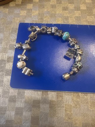 Pulsera Pandora Plata y Turquesa