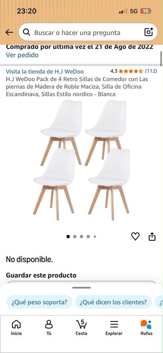 Mesa de comedor + 4 sillas