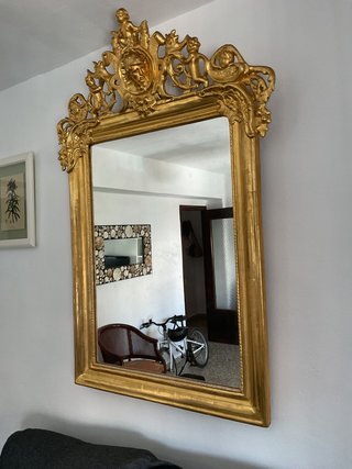 Espejo antiguo pan de oro tallado a mano
