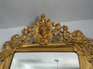 Espejo antiguo pan de oro tallado a mano