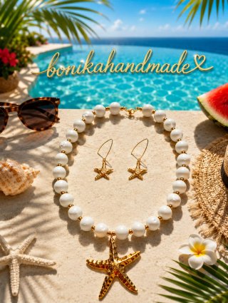 Conjunto collar y pendientes dorados