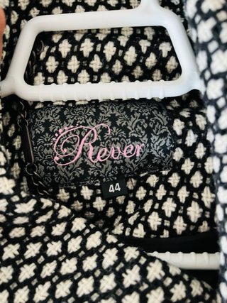 Abrigo Rever Talla 44 Blanco y Negro