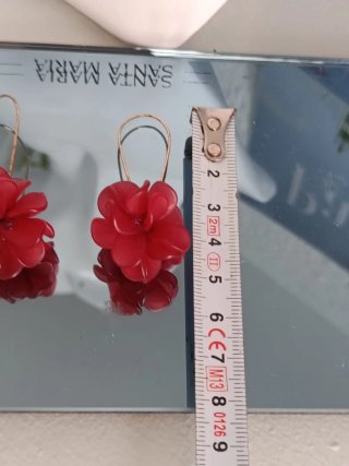 Pendientes flor rojos