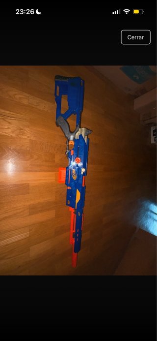 Pistola Nerf Azul y Naranja