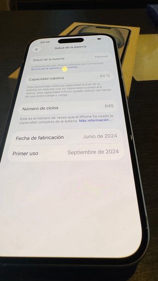 iPhone 15 Azul 128GB Batería 84%