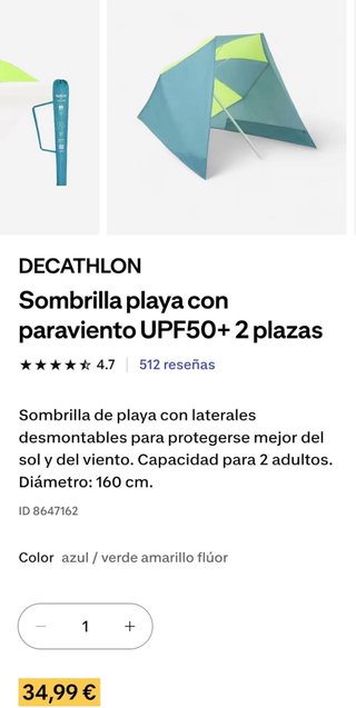 Sombrilla Playa con Paraviento