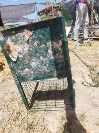 Jaula verde para animales