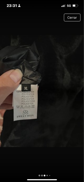Abrigo reversible negro talla XL