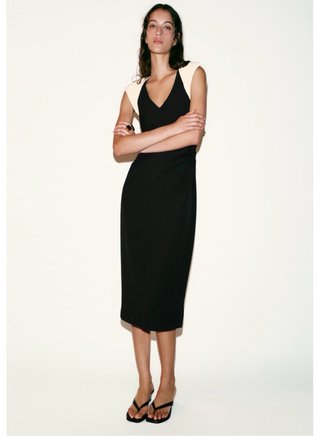 Vestido midi Zara combinado hombreras T/M