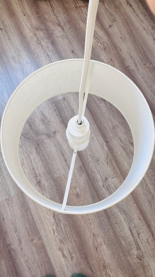 Lámpara techo textil blanco roto