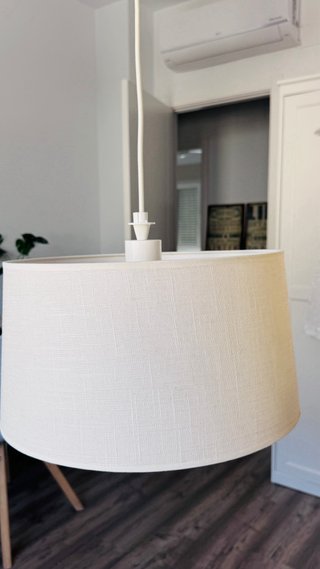 Lámpara techo textil blanco roto