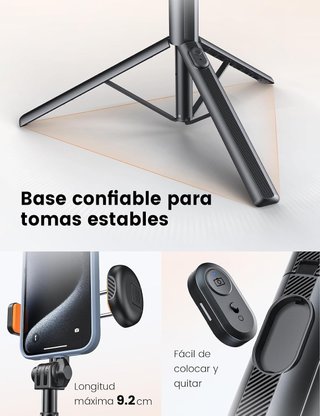 Tripode para movil con luz y control remoto