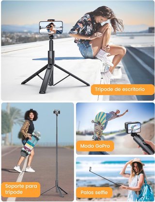 Tripode para movil con luz y control remoto
