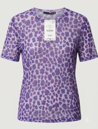 Camiseta Zara semitransparente floral L