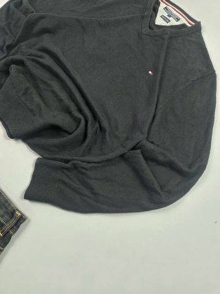 Jersey Tommy Hilfiger Algodón Cuello V Negro