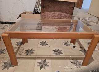 Mesa de centro madera y cristal