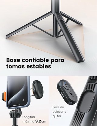 Tripode para movil con luz y control remoto