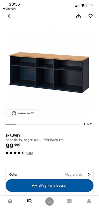 Mueble TV negro y marrón