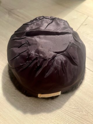 Gorro de piel auténtica marrón oscuro