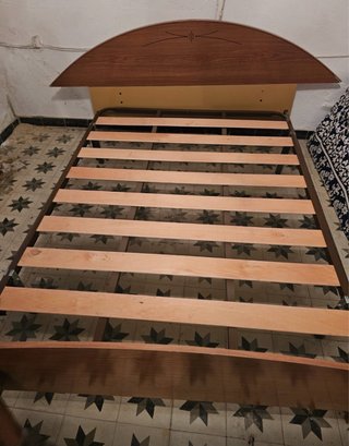 Cama 135 cm Madera y Metal