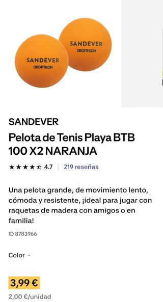Set Palas Tenis Playa + 3 Pelotas